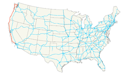 Karte des U.S. Highways 101