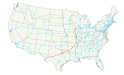 Karte des U.S. Highways 67