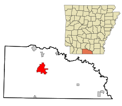 Union County Arkansas Incorporated and Unincorporated areas El Dorado Highlighted.svg