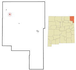 Union County New Mexico Incorporated and Unincorporated areas Des Moines Highlighted.svg