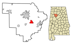 Walker County Alabama Incorporated and Unincorporated areas Cordova Highlighted.svg