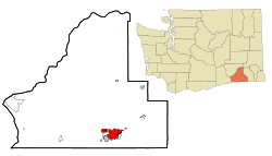 Walla Walla County Washington Incorporated and Unincorporated areas Walla Walla Highlighted.svg