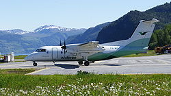 Eine Bombardier Dash 8Q-100 der Widerøe