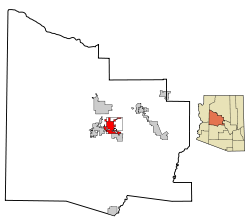 Yavapai County incorporated areas Prescott Valley highlighted.svg