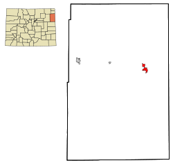 Yuma County Colorado Incorporated and Unincorporated areas Wray Highlighted.svg