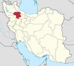 Lage der Provinz Zandschan im Iran