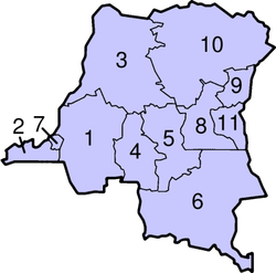 Provinzen der Demokratischen Republik Kongo zwischen 1988–1997