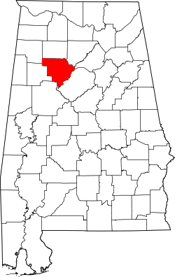 Karte von Walker County innerhalb von Alabama