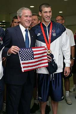 Michael Phelps with President Bush - 20080811.jpeg