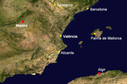 Valencia und nächstgelegene Metropolen