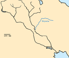Der Fluss Diyala (blau)