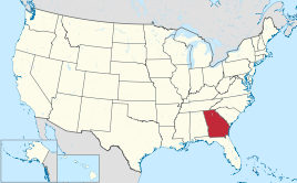 Karte der USA, Georgia hervorgehoben
