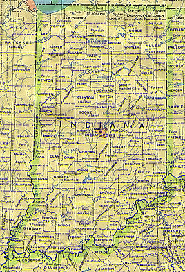 Geographische Karte Indianas