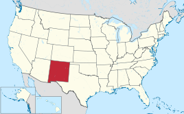 Karte der USA, New Mexico hervorgehoben