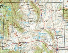 Geographische Karte Wyomings