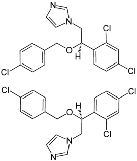 (±)-Econazole Structural Formulae of both enantiomers.png