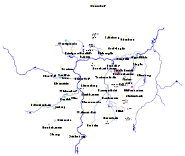 Karte mit den zum Amt Borken gehörenden Ortschaften