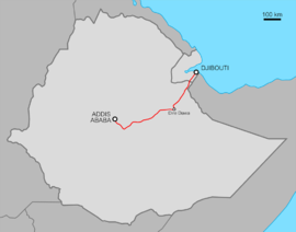 Strecke der Bahnstrecke Dschibuti–Addis Abeba
