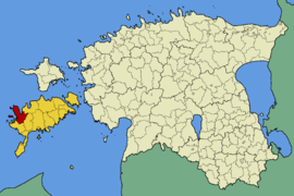 Karte von Estland, Position von Kihelkonna hervorgehoben