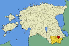 Karte von Estland, Position von Lasva hervorgehoben