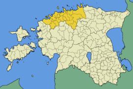 Karte von Estland, Position von Loksa hervorgehoben