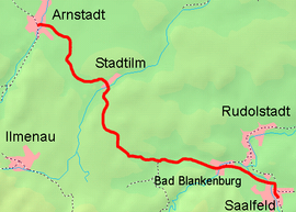 Strecke der Bahnstrecke Arnstadt–Saalfeld