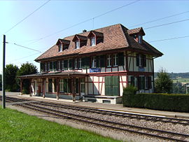 Das Stationsgebäude von Leymen