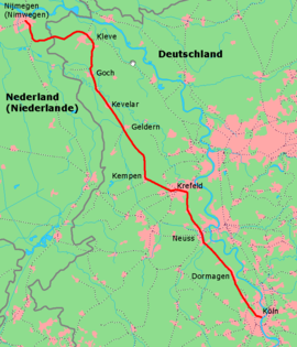 Strecke der Linksniederrheinische Strecke