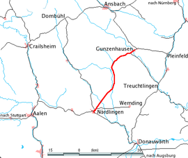 Strecke der Bahnstrecke Nördlingen–Gunzenhausen