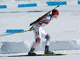 Uschi Disl bei den Olympischen Spielen 2006 in Turin