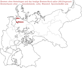 Lage der Freien Hansestadt Bremen im Deutschen Kaiserreich