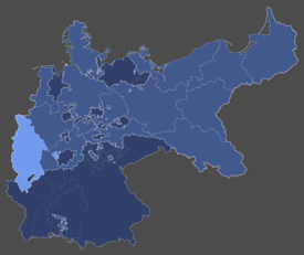 Hellblau: Lage der Rheinprovinz