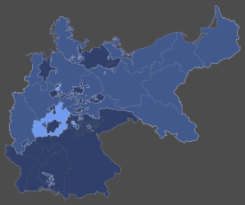Hellblau: Lage der Provinz Hessen-Nassau