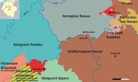 Karte der Landgrafschaft Hessen-Homburg und umliegender Staaten