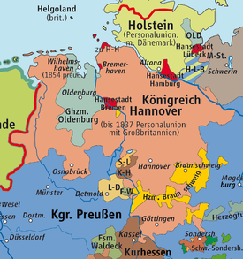 Übersichtskarte des Königreichs Hannover
