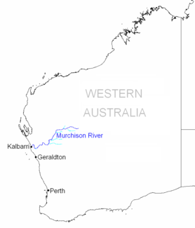 Lage des Flusses in Western Australia
