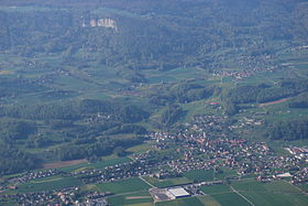 Oberbipp und Wolfisberg, Luftaufnahme aus einem Ballon