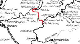 Strecke der Bahnstrecke Falkenstein–Muldenberg