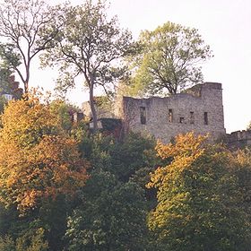 Blick vom Harkortsee auf die Burgruine