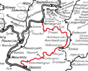 Strecke der Bahnstrecke Herlasgrün–Oelsnitz