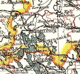 Historische Karte des Landkreises Angerburg