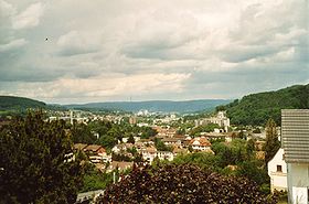Blick auf Liestal (Oristal, Bahnhof, untere Vorstadt, unteres Ergolztal, Frenkendorf)