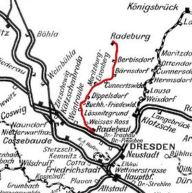 Strecke der Schmalspurbahn Radebeul Ost–Radeburg