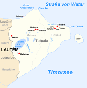 Der Suco Mehara bildet den Westen des Subdistrikts Tutuala. Der Ort Mehara liegt im Norden des Sucos.