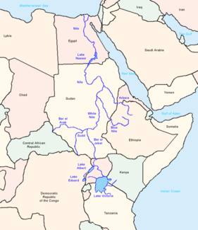 Verlauf des Atbara als rechter Nebenfluss des Nil