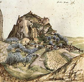 Die Burg Arco im Jahr 1495 gemalt von Albrecht Dürer