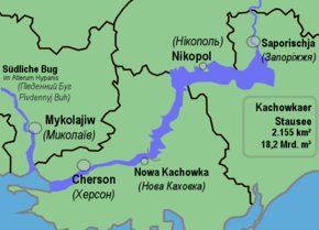 Lageplan des Kachowkaer Stausees