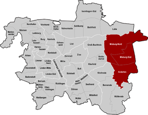 Hannover, Stadtbezirk Misburg-Anderten hervorgehoben