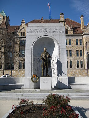 Statue von Gewerkschaftsführer John Mitchell (1870-1919) in Downtown Scranton