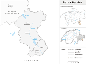 Karte von Bezirk Bernina